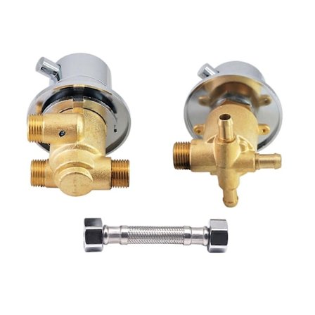 2/3/4-veis termostatisk dusjbatteri, baderomskran i messing for varmt og kaldt vann, blandeventil for dusj/dampbad