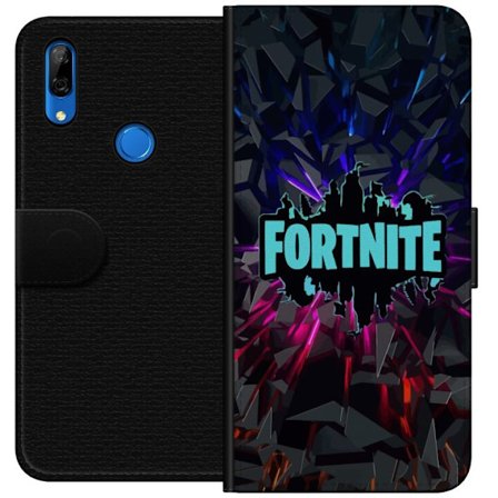 Kompatibel Tegnebogsetui til Huawei Huawei P Smart Z Spilinspireret abstrakt logo design med eksplosive former, neonlys og dynamisk energi til moderne