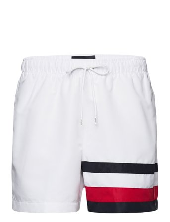 Medium Drawstring Flag Badeshorts Hvit Tommy Hilfiger*Betinget Tilbud