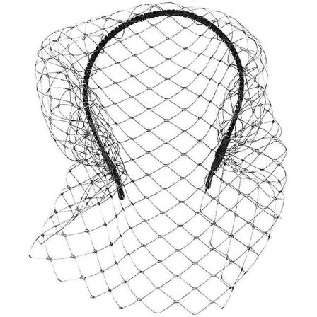 Hårbøyle med svart slør Hårbøyle Enkel Elegant Mesh Hodeplagg For Kvinne Jente (svart)