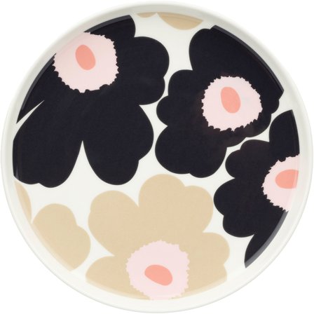 Marimekko Unikko tallerken 20 cm, off white/kulgrå - Off-white, kulgrå, sand, rosa | KitchenOne