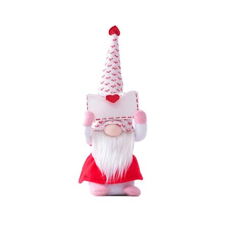 Ihana akryylikuituinen pitkä hattu pehmoinen kasvoton kirjekuori kääpiö nukke ystävänpäivälle(4)