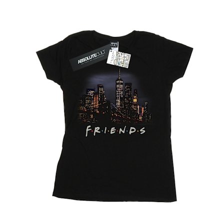 Friends Dam/Kvinnor Natt Skyline Bomull T-shirt L Svart