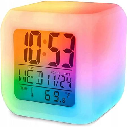 7 Färger Väckarklocka Digital Med Stor Led-display