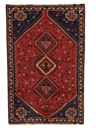 Tappeto Shiraz 159X238 Nero/Rosso Scuro (Lana, Persia)