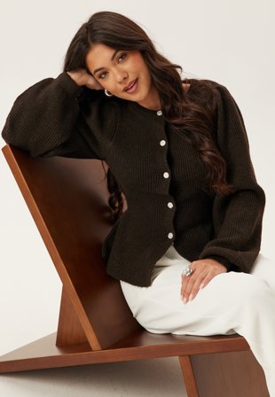 Pieces Pcsilly Ls Puff Knit Cardigan Klær