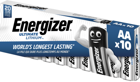 Energizer Ultimate Lithium Litiumbatteri AA, 1,5 V, 10-pack AA, Elfördelning & strömförsörjning