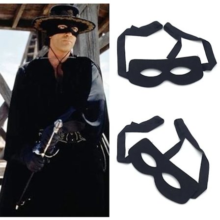 4 Halloweenmasker Zorro øyebind COS cosplay Zorro halvt ansikt