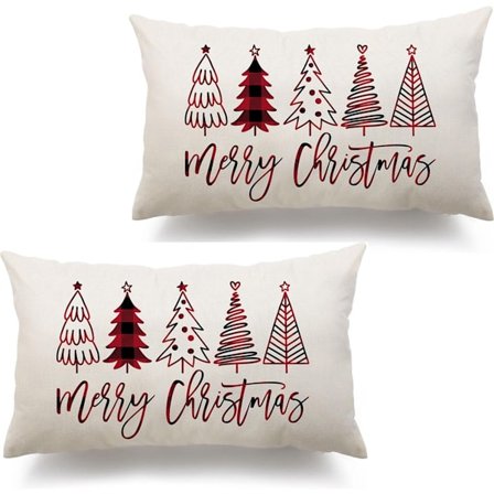 Tyynyliinasetti 2 kpl - Joulukoristeelliset sohvatyynynpäälliset - 30 x 50 cm