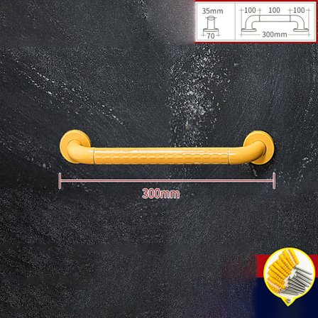 1 Gul Sklisikker Gripebar Veggmontert Badekar Håndtak, For Show