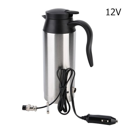 Rejseledsager: Bilkedel, stor rustfri stål kop med DC 12V oplader, elektronisk termostatfunktion for præcis opvarmning