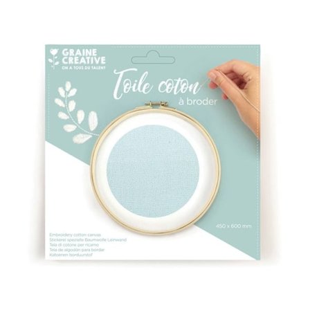 Bomuldslærred Ideelt broderi Vandgrøn 45 x 60 cm