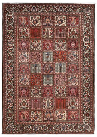 Bakhtiari Rug 220X310 Dark Red/Brown Wool, Persia