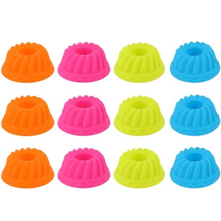 12 stk Mini Gresskar Silikon Cupcake Stekeformer Nonstick Bakverk Muffinsformer