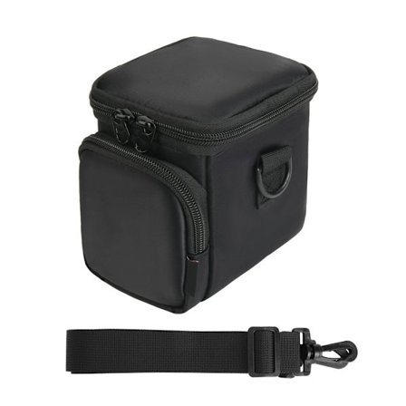 Kameraväska med två fack och avtagbar axelrem för tillbehör