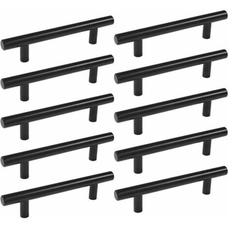 10 stk 160mm svart rustfritt stål kjøkkenskapdør skap T-stang håndtak