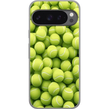 Kompatibel Mobilcover til Google Google Pixel 9 Pro XL Mønster af grønne tennisbolde i høj detalje, sporty motiv med gentagende tekstur og stærke