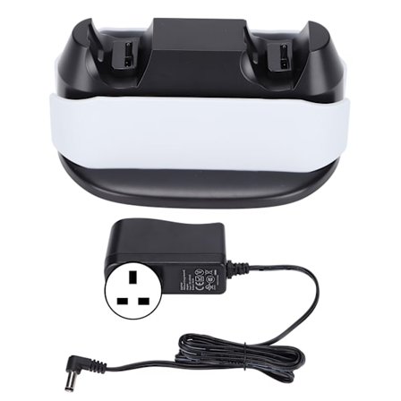 Dobbel håndtak ladestasjon for PS5 håndtak trådløs hurtiglading spillkontroller tilbehør med laderUK-plugg