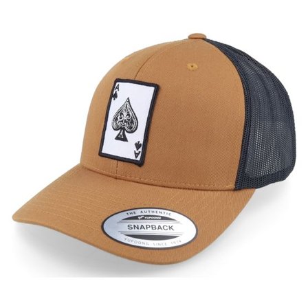 Iconic - Brun trucker Keps - Ace Of Spades Retro 2 Tone Caramel/Black Trucker @ Hatstore