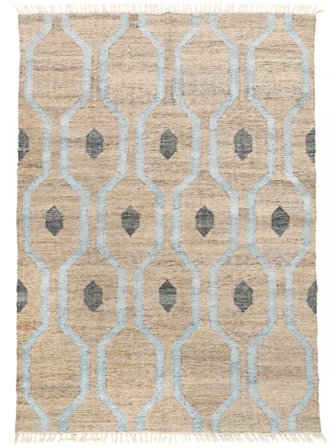Cosmou Tapis D’intérieur/Extérieur Lavable 170X240 Bleu Clair Géometrique