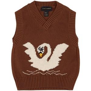 Mini Rodini Brown GOTS Swan Bodywarmer 128/134 cm - Jumpers and knitwear - 128/134 cm - Brown