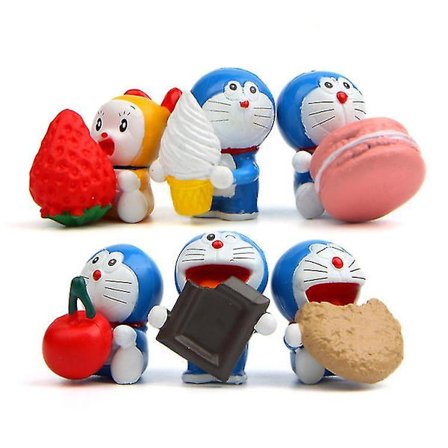 6-pack Anime Doraemon Dorami Cartoon Action Figuriner DB