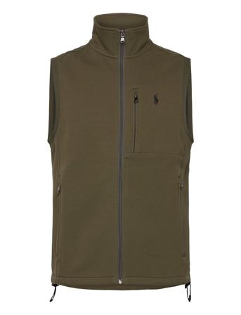 Double-Knit Vest Tops Knitwear Knitted Vests Khaki Green Polo Ralph Lauren