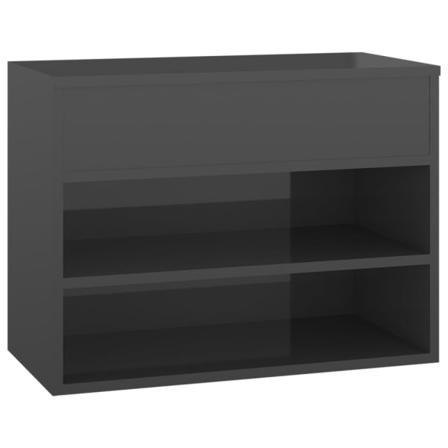 Vidaxl Skobänk Grå Högglans 60x30x45 Cm Konstruerat Trä Grå