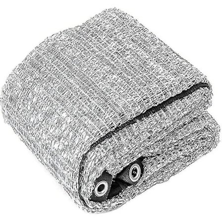 Aluminet skyggenet reflekterende Aluminet solbeskyttelse UV-bestandigt net med øjer til blomster planter terrasse have sølv 3x3m