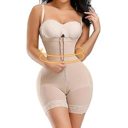 Kvinnors Slankande Kroppsshaper Sömlös Butt Lifter Bodysuits Push Up Shapewear Underkläder Korsett Midjeträning (XL Beige)