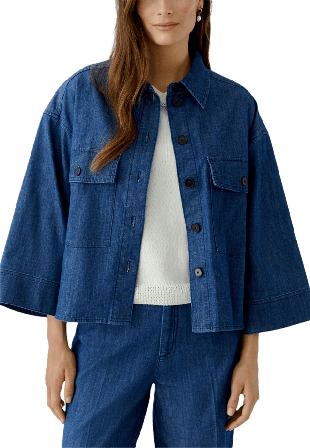 Oui Skjorta Denim Jackor Dam Blå 40