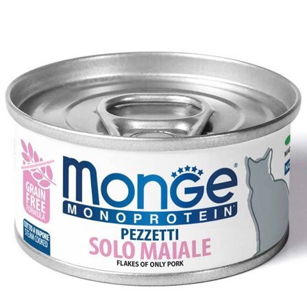 Monge Monoprotein Pezzetti Solo Maiale Cibo Umido Per Gatti