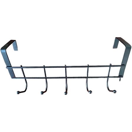 Kraftig Over Døren Krokhenger 5 Kroker - Over Dør Organizer Stativ Dør Kleshenger