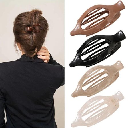 4 stk. flade hårklemmer til kvinder, buet design, hårklemmer til at ligge, køre - stærkt greb hårklemmer til tyndt, tykt hår_TF_TF