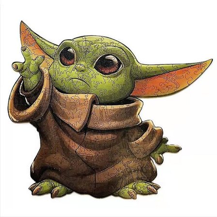 Yoda/Harry Potter-pussel i trä med oregelbunden form