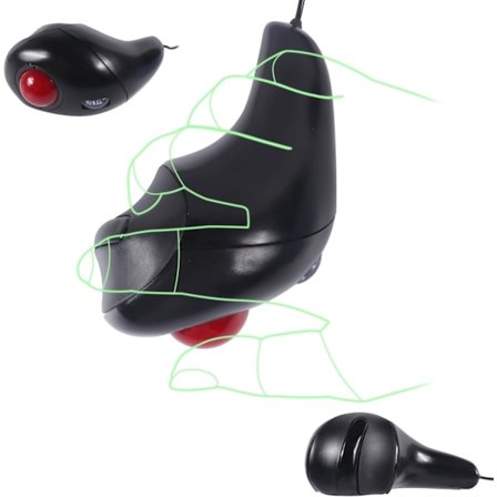 Tumstyrd handhållen trådbunden trackball-mus