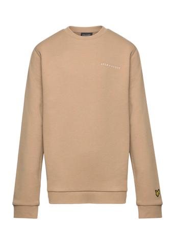 Script Crew Neck Sweatshirt Tops Sweatshirts & Hoodies Sweatshirts Beige Lyle & Scott