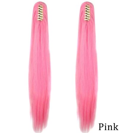 LINWAN Claw Clip On Hestehale Hair Extension Syntetisk Fiber Claw Clip Bølget hestehale hår til kvinder Pony Tail Hairpiece