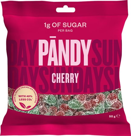 Pandy Cheery Sukkerfri 50 g, Helse & Madvarer, Snacks, Lakrids & Vingummi