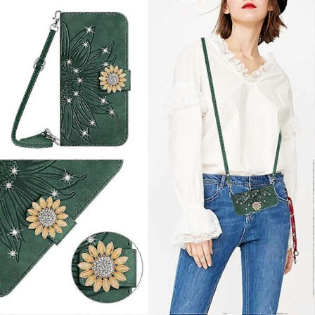 Etui til Motorola Edge 30 Fusion Solsikkelæder Justerbart Pungcover Crossbody Snor Halsrem Kompatibel med Motorola Edge 30 Fusion