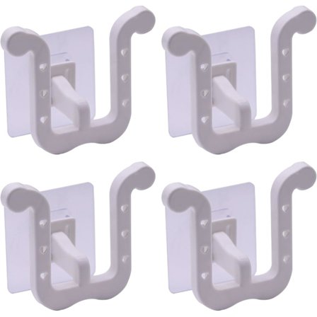 Sett med 4 veggmonterte skohyller - Ingen boring nødvendig - Veggmontering for entré, bad, gang - Hvit