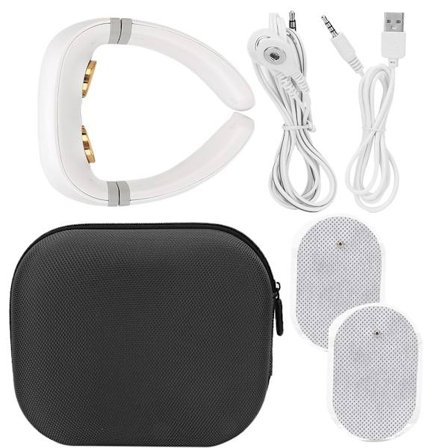 Elektrisk massasjeapparat for nakkevirvler med pulserende massasje, rødt lys, varm kompress og vibrasjon