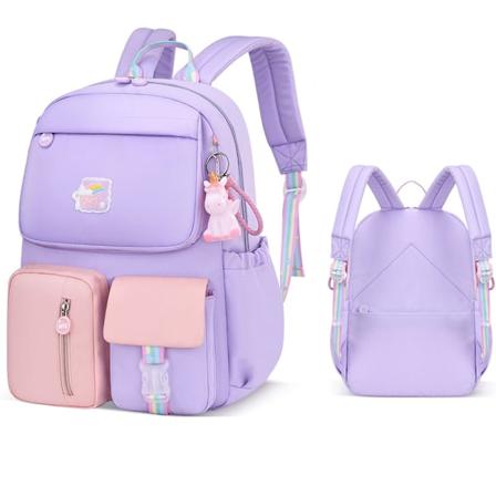 Lasten koululaukku s p esteettinen vedenpit v reppu violetti Purple S