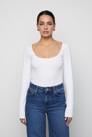 CAMILLA PIHL - Polly Rib Scoop Neck - White - L