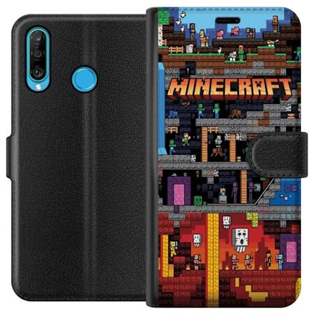 Kompatibelt Lommeboketui til Huawei P30 lite Minecraft