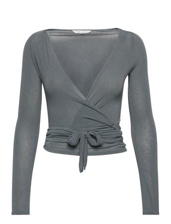 Anne L/S Wool Wrap Top Grey Gai+Lisva