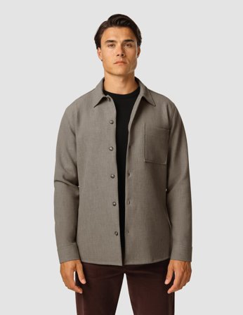 Shaping New Tomorrow - Heavy Edition Transitional Overshirt - Khaki Melange - Herre - Størrelse XXL