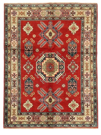 Koberec Kazak Fine 148X198 Tmavě Červená/Hnědá (Vlna, Afghánistán)