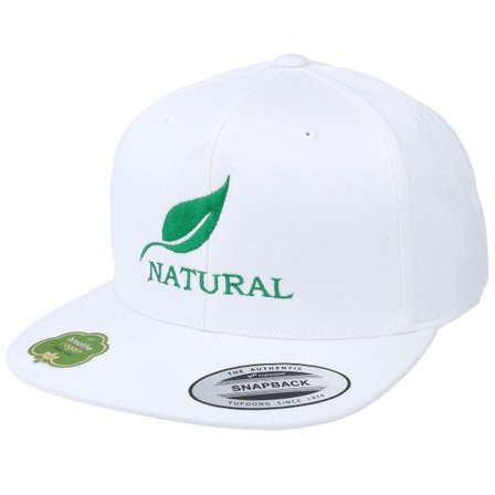 Iconic - Vit snapback Keps - Natural Organic White Snapback @ Hatstore