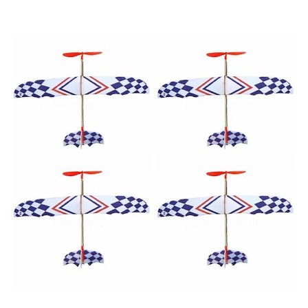 4x Elastisk Gummibånds Drevet DIY Skum Flymodel Sæt Fly Pædagogisk Legetøj